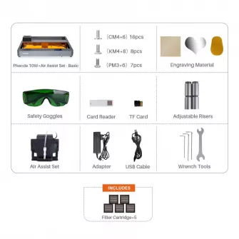 3D štampači - PHECDA Laser Engraver & Cutter 10W - Package 1