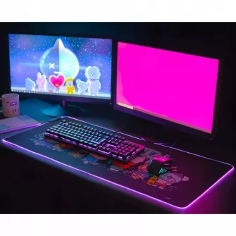 Podloge za miševe - Podloga za miš BT21 XXL Led