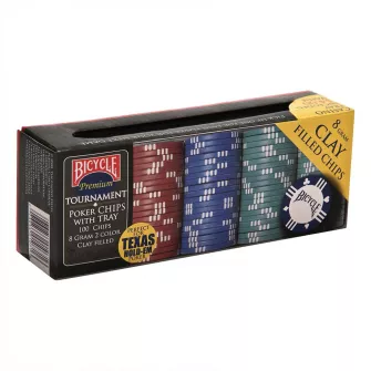 Društvene igre - Čipovi za Poker Bicycle - Tournament Poker 8g Clay Chips