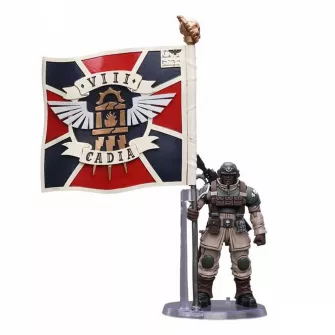 Akcione figure - Astra Militarum Cadian Command Squad Veteran with Regimental Standard