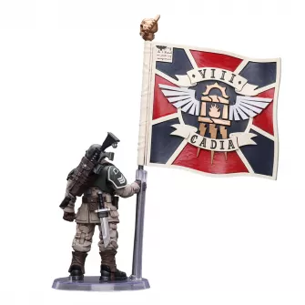 Akcione figure - Astra Militarum Cadian Command Squad Veteran with Regimental Standard